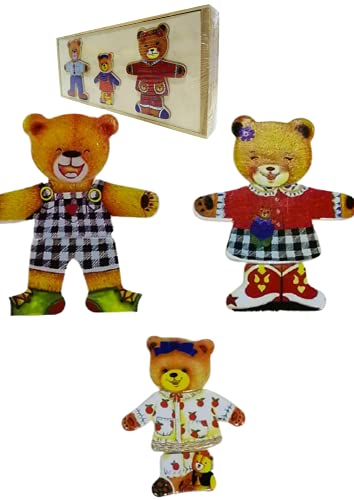 Puzzles de Madera para Niños. Juego Didáctico de Aprendizaje. Juego didáctico Puzzles de Aprendizaje. Rompecabezas con Piezas montable Que Viene en su Caja para Guardar Las Piezas. Puzzles Osos Cover
