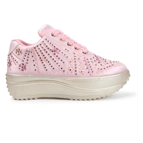 Image of Vendoz Women Wedding Party Golden Sneakers