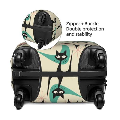 Mid Century Modern Cats Luggage Cover Washable Elasticated Luggage Covers for Suitcase tsa Approved Stylish Dust and Scratch Resistant Luggage Case Protector3
