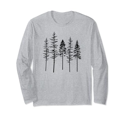 Forest Outdoor Pine Tree Nature Camping Hiking Camping Manga Larga