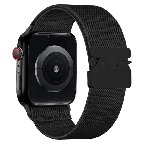 chinbersky Elastyczny pasek kompatybilny z paskiem Apple Watch 44 mm, 45 mm, 46 mm, 49 mm, 38 mm, 40 mm, 41 mm, 42 mm, regulowany pasek z miękkiej tkaniny nylonowej do iWatch Series 10, 9, 8, 7, 6, 5,