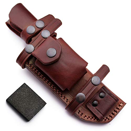 GCS Custom Handcrafted Bushcraft Dual-Carry Options Tracker Knife Blade Right Hand Cross Draw and Left Hand Scout Carry Sheath GCS 206