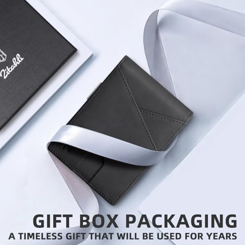 Image of Zitahli Slim Wallet for Men,RFID Blocking Leather Bifold with Money Clip | Minimalist Front Pocket Design, Holds 12 Cards, RFID Protection, Gifts for Men on Birthdays, Father's Day, and Christmas