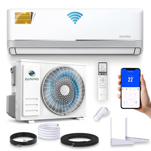ZENIRO Split Klimaanlage Klimagerät Set Air Conditioner mit Heizfunktion 12000 BTU 3,5kW A++ WiFi/App-Steuerung 4D AirFlow Auto Reinigung inkl. Montagematerial Vorgefüllt R32 ZENIRO Split Klimaanlage Klimagerät Set Air Conditioner mit Heizfunktion 12000 BTU 3,5kW A++ WiFi/App-Steuerung 4D AirFlow Auto Reinigung inkl. Montagematerial Vorgefüllt R32