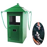 Green 5L Automatic Pond Fish Feeder - Directional, Timer, High Capacity Dispenser for Outdoor Garden Ponds