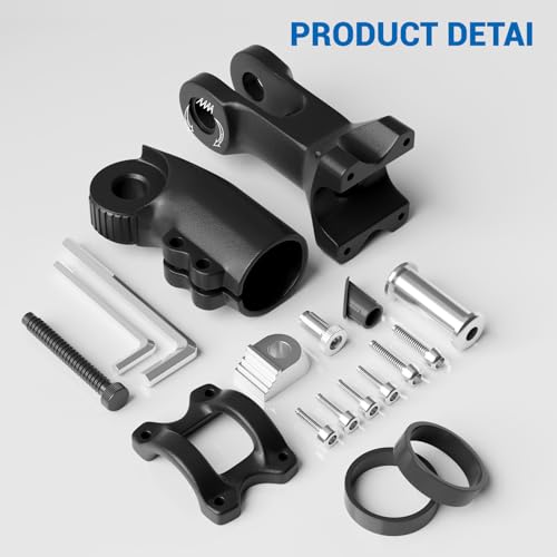 CLOPAE Verstellbarer Lenkervorbau, Lenkererhöhung (-10° bis +70°), 31.8mm*110mm, Fahrradlenker Erhöhung, Sechseckiges Lochdesign, Lenkererhöhung Fahrrad für MTB/Rennrad/BMX