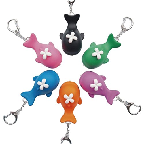 Gosearu00aeCute Whale Shape LED Keychain Keyring Key Chain W/Light And Sound Color Random Quantity 1