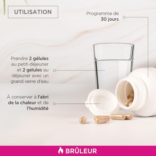 EAFIT MINCEUR - Ultra Slim Burner - Complément Alimentaire Bien Être|Formule Minceur et Anti-Retention d'Eau pour Perte de Poids Naturelle et Sculpture du Corps - Fabriqué en France - 120 gelules – Image 7