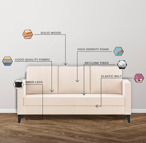 Image of The MM Furniture store Premium Fabric Sofa - Champagne (3 Seater)