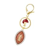 Xinsheinelry LLavero deportivo de fútbol americano con bola de, colgante para casco, llaveros para mujer y hombre, accesorios para bolso, llavero de Metal resistente agua