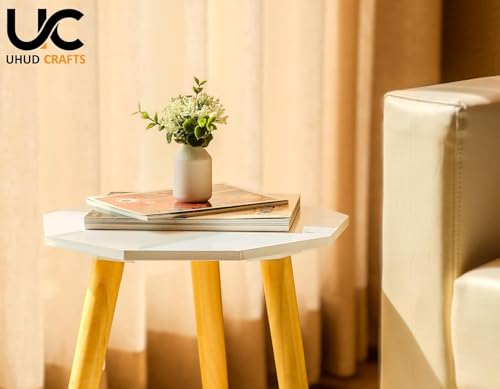 Image of UHUD CRAFTS Home Decor Multipurpose Wooden Coffee Table /Centre Table /Side Table /End Table /Tea Table for Living Room,Bedroom, Balcony & Office - White