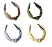 Produktbild Qinlee 4 Stück Breit Haarreif für Damen Vintage Haarband Retro Stirnband Haarreifen mit knoten Kopf Warp für Yoga