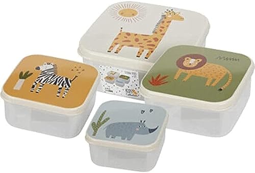 Koopman Snack- und Lunchbox-Set, 4-teilig, 140 x 140 x 65 mm, elfenbeinfarben
