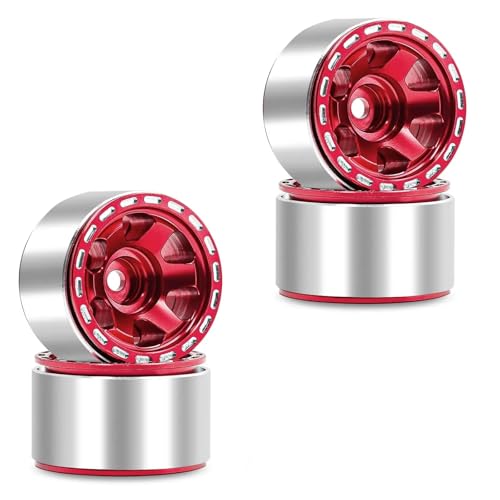 Pneus RC 1 pouce à jante beadlock en métal rouge pour optimiser le grip de votre crawler