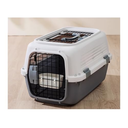 Air Box Cat Cage Checked Pet Breathable Travel Large Capacity Dog ??portable Car Space Capsule(Gray)