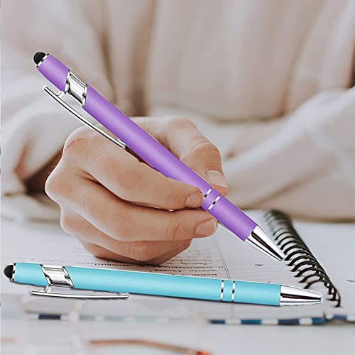 Xccj 15 Pieces Ballpoint Pens With Stylus Tip, Metal Pen Stylus For Touch Screens, Black Ink Ballpoint Pen Colorful For Office School Stationery Supplies #TOP4