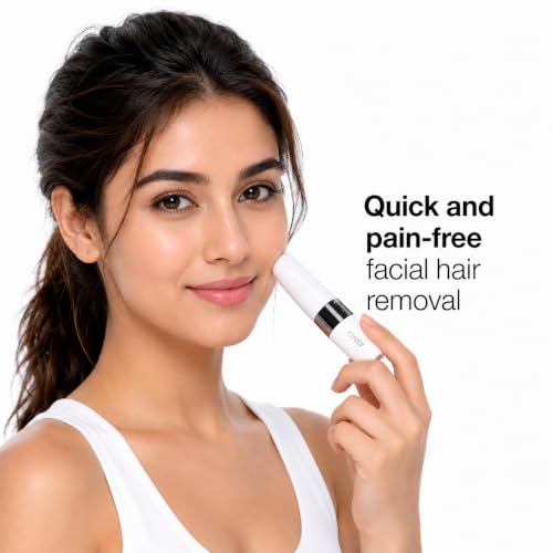 Image of Face Mini Hair Remover FS1000, Electric Facial Hair Remover for Women, Quick, Instant, Gentle, Painless, Smooth Skin, Glow On-The-Go, with Smartlight, for Upper Lips, Chin, Cheeks, Peach Fuzz Facial Hair Removal