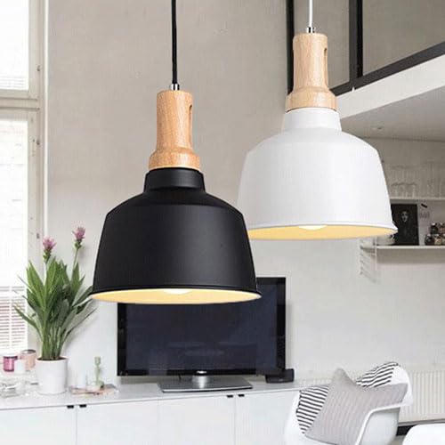 Lampe suspendue de plafond avec abat-jour en métal robuste à vis