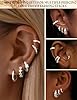 Dochais 6Paar Creolen Gold/Silber Ohrringe Gold Creolen Set Hypoallergen Ohrringe 316L edelstahl helix piercings goldschmuck für Damen Frauen Mädchen #4