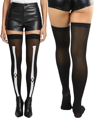 Image of ToBeInStyle Women's Scary Skeleton Leg Bones Halloween Hosiery Tights & Thigh High Stockings