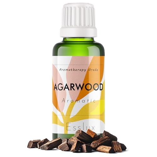 Image of Esslux Agarwood Fragrance Oil - 100% Pure Natural Oud Oil for Diffuser, Candles & Soap Making | Rich, Earthy Aroma for Relaxation & Aromatherapy | Therapeutic Grade - 90ML