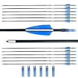 BOWSOUL 31“ Archery Arrows Training Practice Target Arrows for Kids Youth or Beginners Safe Blunt Points Durable Shaft on Recurve Bows Youth Bow and Longbows(Pack of 12)