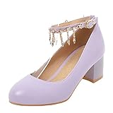 SJJH Fashion Pumps with 4-Colors and Large, Purple, 3