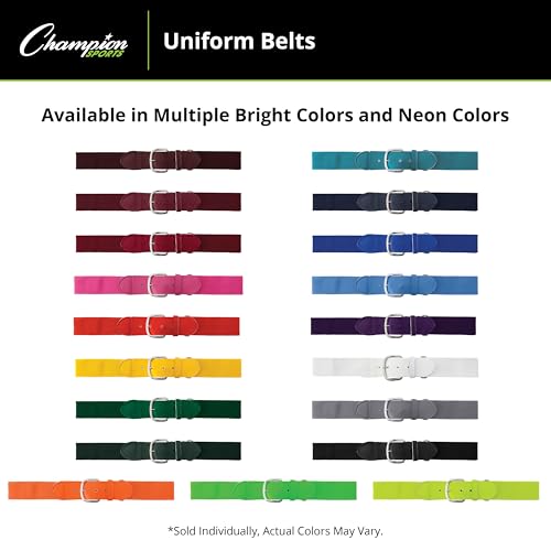 Image of Champion Sports Baseball & Softball Belt - Stretch Fit Uniform Belt for Youth & Adult Players, Multiple Colors