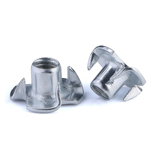 Four Pronged T Nuts, 100PC Four Claw Thickened Steel M4 M5 M6 M8 Speaker Nut T-nut Blind Pronged Tee Nut Furniture Hardware