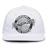 The Game NCAA Michigan State Spartans Retro Circle Design Hat, Adjustable One Size, White