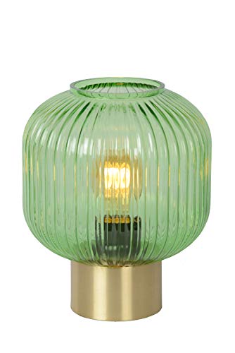 Lucide 45586/20/33 Lampe de table, Verre, 40 W, Vert, Or Mat