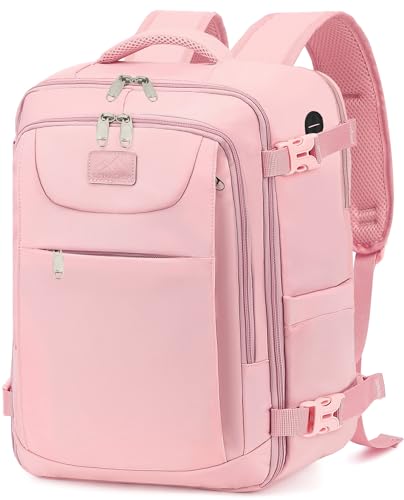 LYNXCHER Mochila-Viaje-Cabina-Avion-45x36X20-para Easyjet-Mochila de Viaje Equipaje de Mano Mochila 30L de Mano Bolso Viaje Hombre Mujer para Portatil de 15.6 Pulgadas Rosa
