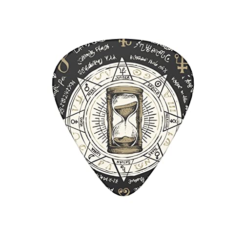 Lot de 12 médiators en forme de sablier avec symbole mysticisme pour guitare électrique basse acoustique Cadeau idéal pour les amateurs de guitare acoustique - Les Beatles, Paul McCartney, John Lennon, RIngo Starr, George Harrison Lot de 12 médiators en forme de sablier avec symbole mysticisme pour guitare électrique basse acoustique Cadeau idéal pour les amateurs de guitare acoustique