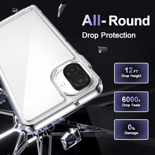 Image of Case for Samsung Galaxy A07 4G, Military Grade Drop Protection Phone Case, Yellowing Resistant, Anti-Scratch Hard PC Back, Shockproof Hard Ultra-Thin Protective Cover, Clear