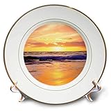 Aus Porzellan 3dRose USA, Kalifornien, San Diego, Sunset Cliffs Strand bei Sonnenuntergang. – Porzellan Teller, 20,3 cm (CP 205829 _ 1)