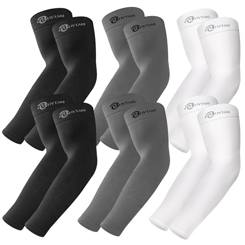 Image of BHYTAKI UV Sun Protection Arm Sleeves, UPF 50 Sports Cooling Arm Compression Sleeves for Men Women Teenager