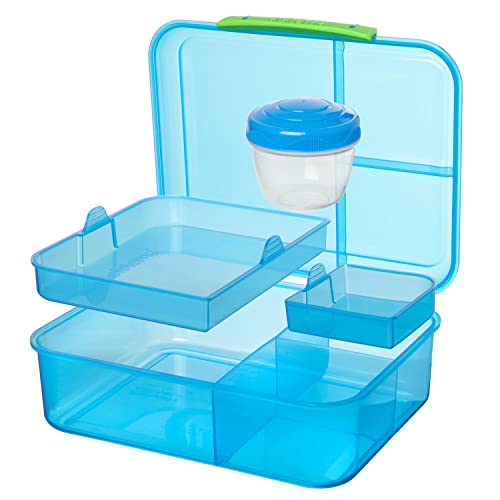 Sistema Collection Bento Lunch Box 6.9 Cup, Assorted Solid Colors/Contrasting Klips #TOP4