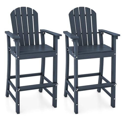 Tangkula-Outdoor-Tall-Adirondack-Chair-30-Inches-Seat-Height-HDPE-Bar-Height-Patio-Chair-with-High-Backrest-Armrests-and-Footrest-Outdoor-Bar-Stool-for-Balcony-Deck-Garden-Poolside-2-Navy Tangkula Outdoor Tall Adirondack Chair 30 Inches Seat Height HDPE Bar Height Patio Chair with High Backrest Armrests and Footrest Outdoor Bar Stool for Balcony Deck Garden Poolside 2 Navy