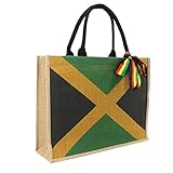 RGYLION Woven Large Beach Bag for woman Straw Bag Beach Tote Handmade Weaving Shoulder Bag Handbag Jamaican Africa Reggea(Jamaican)