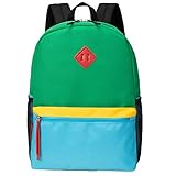 HawLander Little Kids Backpack for Boys Toddler School Bag Fits 3 to 6 years old, 15 inch, Green Blue