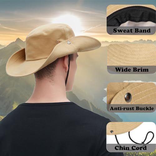 Image of ZOORON Bucket Hat Wide Brim Boonie Hats Safari Hat for Hiking Fishing Outdoor