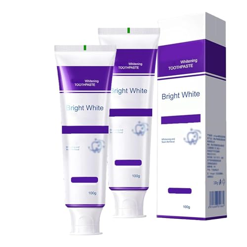 Pasta de dientes de blanqueamiento púrpura, pasta de dientes púrpura para blanqueamiento de dientes, manchas instantáneas y reparación de color para dientes (2Pcs)