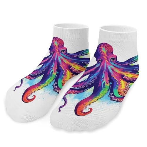 Colorful Octopus Socks Ankle Length Socks Casual Short Socks for Women Men Low Cut Sports Socks Running Socks No Show Socks Ankle Socks Athletic Socks Workout Socks