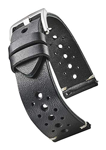 Genuine vintage leather watch strap w. quick release spring bar-Black, Brown, Blue, Tan - 20,22,24mm