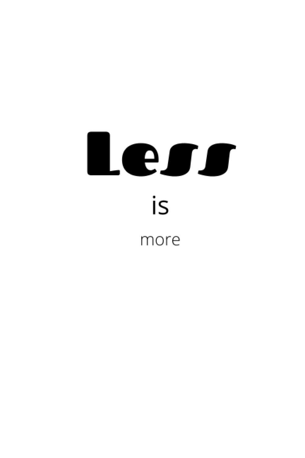 Less is more: beautifully designed minimalist modern style at 6 x 9" with 110 pages,
