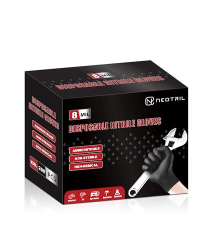 8mil heavy duty nitrile gloves with diamond texture grip