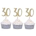 Giuffi Set of 24 Golden 30th Birthday Cupcake Toppers Party Decors