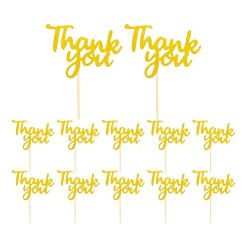 Topper Gracias - Topper De Agradecimiento | 12 Piezas Accesorios De Agradecimiento Para Celebraciones De Profesores Y Eventos