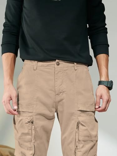Image of Leriya Fashion Men's Cargo Pants with Pockets | Cotton Joggers for Men | 6 Pocket Jeans Pant | Casual Trousers for Men | Comfortable Casual Workwear Joggers