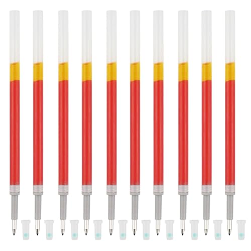Recharges d'encre gel rouge pointe fine 0.5mm DunBong lot de 10 cartouches